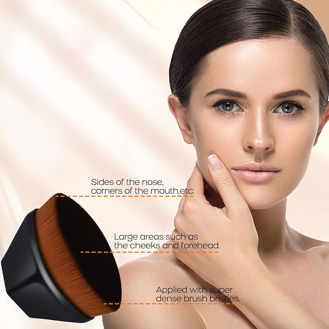 Foundation Makeup Sets Full Kit for Women Pack 8 Included Phoera Foundation,Flat Top Kabuki Brush Kit,Primer,Powder Foundation,Makeup Sponges (103 Warm Peach + 104 Buff Beige)