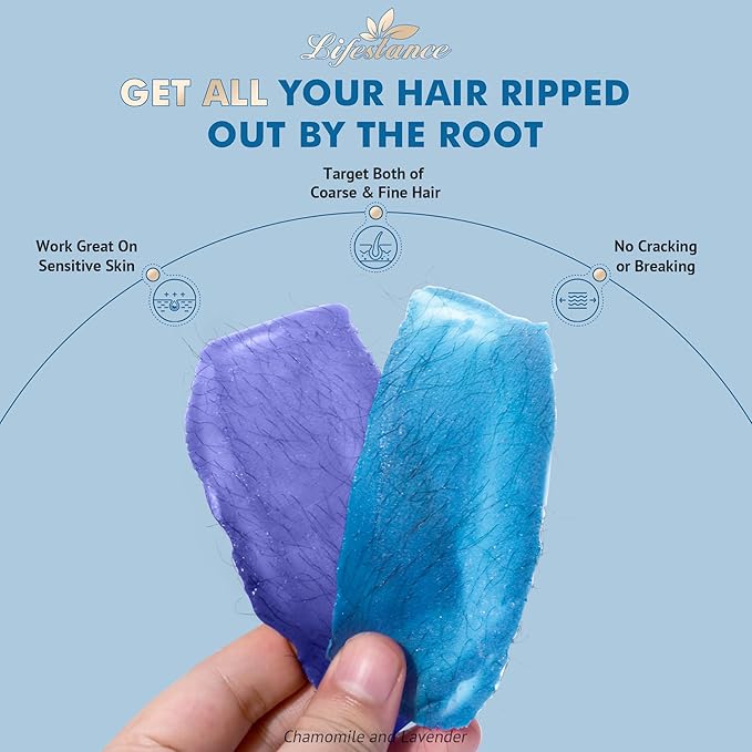 Lifestance Complete Home Waxing Kit, L1 Hard Wax Warmer for Hair Removal, Brazilian Bikini Wax Kit for Women Men, 59 Items, No-Mess Silicone Liner, Wax Heater, Hot Wax Pot for Body Leg Face Eyebrow