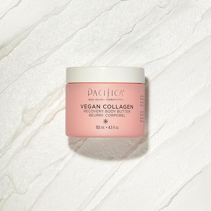Pacifica Beauty | Vegan Collagen Body Butter | Hydrating, Nourishing, Moisturizer | Long-Lasting Hydration | Cream Lotion for Dry Skin | Light Floral Scent | Paraben Free | Vegan + Cruelty Free