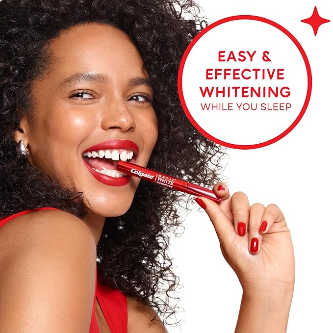 Colgate Optic White Overnight Teeth Whitening Pen, Teeth Stain Remover to Whiten Teeth, 35 Nightly Treatments, 0.08 Fl Oz