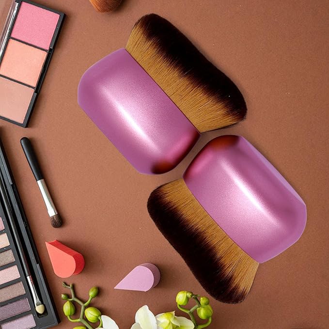 Extra Large Body Makeup Brush For Self Tanner, Leg Makeup &Bronzer Blend,75 mm Wide-headed Kabuki Brush Provides More Even &Pretty Application, Sunscreen Face& Back Makeup Brush, Wet&Dry Use- Purple