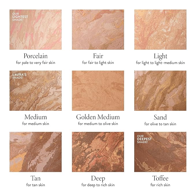 LAURA GELLER NEW YORK Award-Winning Baked Balance-n-Brighten Color Correcting Powder Foundation - Sand - Buildable Light to Medium Coverage - Demi-Matte Natural Finish