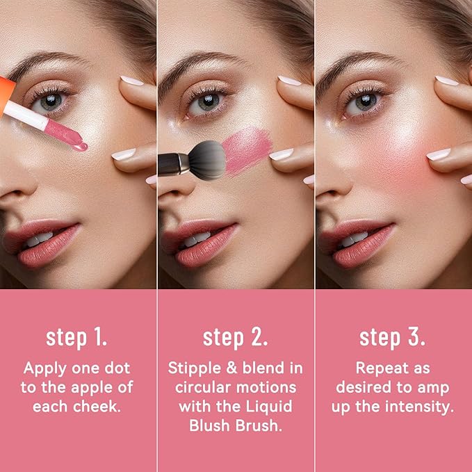 Liquid Blush, Long-lasting & Blendable Liquid Blush for High-Pigment Color, Achieve a Soft, Dewy, Healthy Natural Finish (04-Withered Rose, 0.2 Ounce)