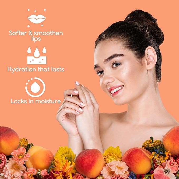 Lip Mask Overnight with Hyaluronic Acid & Collagen, Lip Sleeping Mask for Dry Cracked Lips, Moisturizing, Hydrating, Exfoliating Night Treatment for Lip Care (Peach)