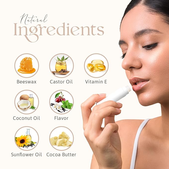 Lip Balm Bulk Unlabeled - Made in USA Bulk Chapstick - Natural Ingredients Vitamin E Shea Butter - Custom Chapstick Bulk For Party & Wedding Favors (100 Count, Vanilla)