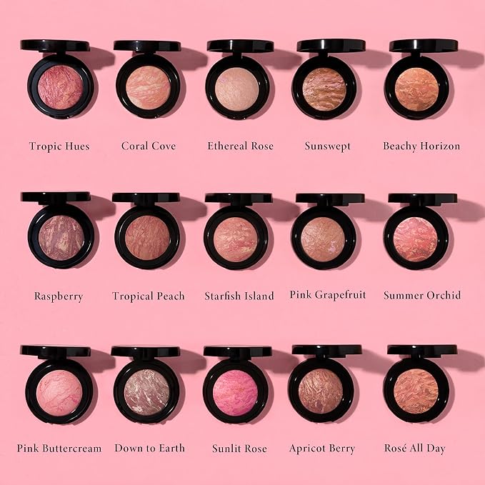 LAURA GELLER NEW YORK Baked Blush-n-Brighten Marbleized Blush - Pink Grapefruit Creamy Lightweight Satin Finish