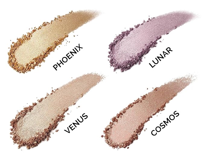 Aesthetica Starlite Highlighter - Metallic Shimmer Highlighting Makeup Powder - Cosmos (Sparkling Rose Gold)