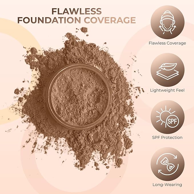Foundation Powder Refill (COCOA) (1 Pound Bag) By Sweet Face Minerals, Lightweight Mineral Loose Makeup Powder with SPF 20, Full Coverage Flawless Finish, Talc-free, Cruelty-Free, Refillable Pouch