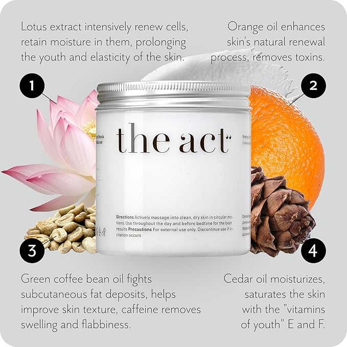 The Act Firming Body Cream – Hydrating Cream with Green Coffee & Lotus – Smooths and Nourishes Skin for a Spa-Like Experience for Men and Women, 8.5 fl oz