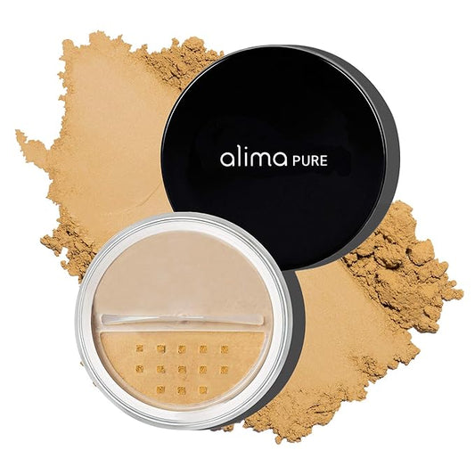 Alima Pure Matte Foundation Loose Mineral Powder Foundation Makeup, Loose Powder Makeup Oil Free Talc Free Powder, Natural Makeup Mineral Foundation Full Coverage Natural Foundation Powder .15 oz/4.5