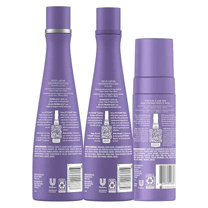 Nexxus HY-VOLUME Weightless Lift Shampoo, Conditioner & Foam 3 Pack PROTEIN FUSION with Collagen Protein & Hyaluronic Acid For Flat & Limp Hair for 48 Hours of Volume 13.5 fl oz & 5.5 fl oz