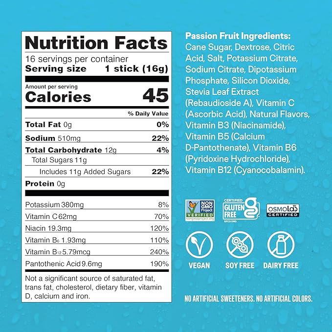 Liquid I.V.® Hydration Multiplier - Passion Fruit | Electrolyte Powder Drink Mix | 1 Pack (16 Servings)