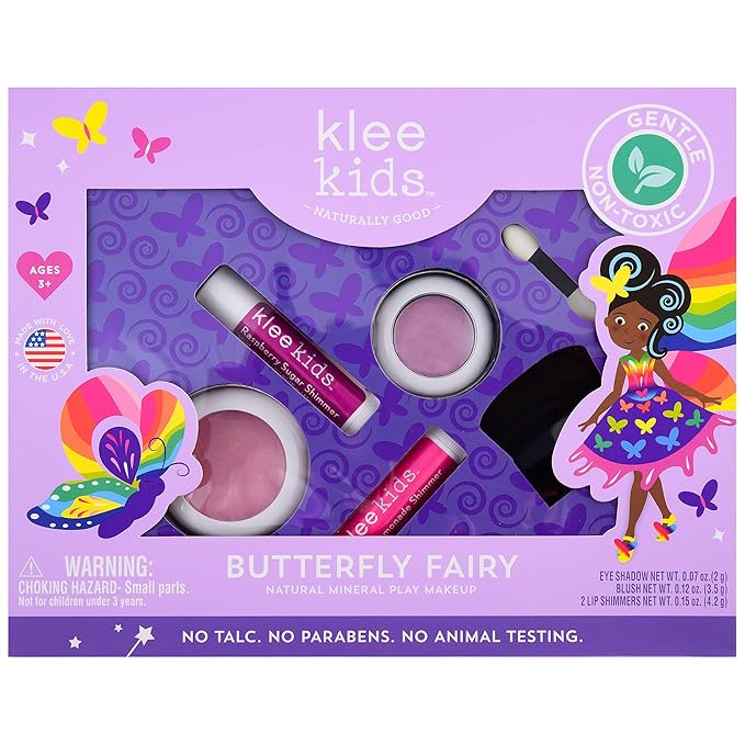 Klee Naturals Luna Star Naturals Klee Kids 4 PC Makeup Up Kits with Compacts (Butterfly Fairy)