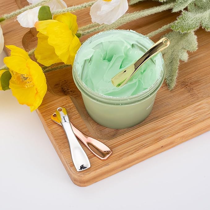 3 Pcs Facial Spatula Sticks Mini Metal Makeup Spatulas Tiny Skincare Cosmetic Spoons Reusable Face Eye Cream Lotion Applicator Tools Facial Massage Sticks for Women Girls