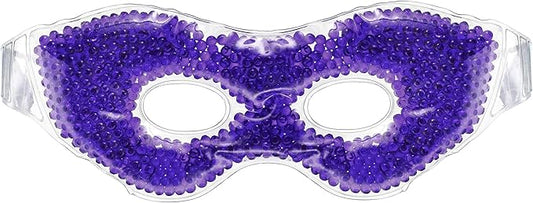 Gel Eye Mask, Purple - Cold Compress Ice Pack with Gel Beads - Microwave Safe for Heat Therapy - Great for Puffy Eyes, Dark Circles, Dry Eyes, Soothing Headaches