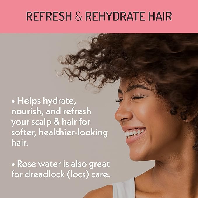 Eve Hansen Organic Rose Water Spray – Pure Rosewater Face & Hair Mist for Hydration & Refreshing Glow | Facial Toner & Makeup Setting Spray | Alcohol-Free & Vegan | 4 oz