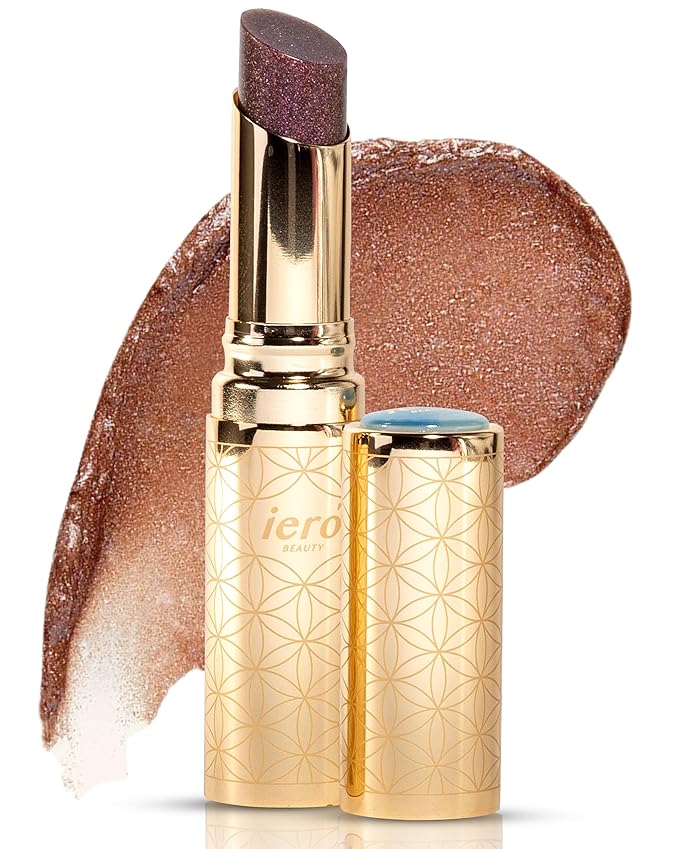 ieró Beauty Moonkissed Luminous PH Tinted Lip Balm w/Shea Butter & Vitamin E, Lip Care Moisturizer, Lip Plumper for Soft & Supple Lips, Paraben Free, Vegan, Sheer Copper Pink w/Bronze Shimmer