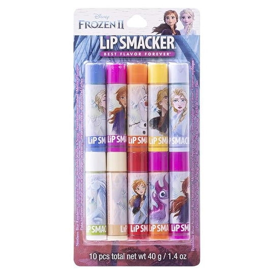 Lip Smacker Disney Frozen 2 Party Pack - 10 Moisturizing Lip Balms, Clear Matte, Hydrating & Protecting - Cruelty-Free- Frozen 2
