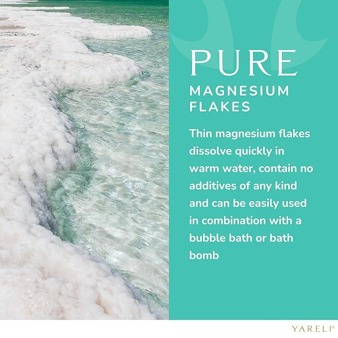 Magnesium Flakes, 5lb, Dead Sea Bath and Foot Soak, Alternative to Epsom Salt with Over 250,000mg of Magnesium Chloride Per Bag
