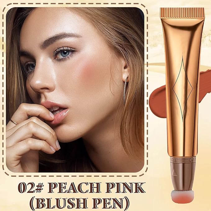 Liquid Contour Beauty Wand,Stick with Cushion Applicator,Cream Contour,Long Lasting Smoothly Moisturizng Silky Contour Stick Blush Stick