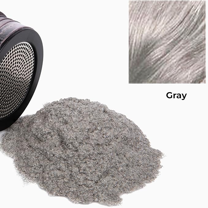 Hair Loss Concealer. Covers Bald Spot And Makes Thin Hair Look 10X Fuller Instantly. All-Natural Hair Building Fiber. Trial Size, 10-Day Supply. Gray