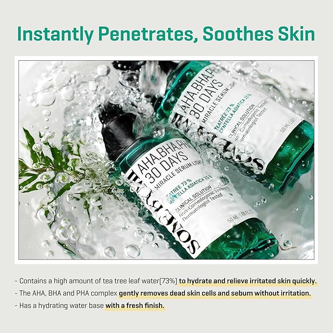 SOME BY MI AHA BHA PHA 30 Days Miracle Serum Light - 1.69oz, 50ml - Daliy Exfoliating Salicylic Acid Serum for Pore and Blackhead Care - Centella & Niacinamide for Skin Soothing - Korean Skin Care