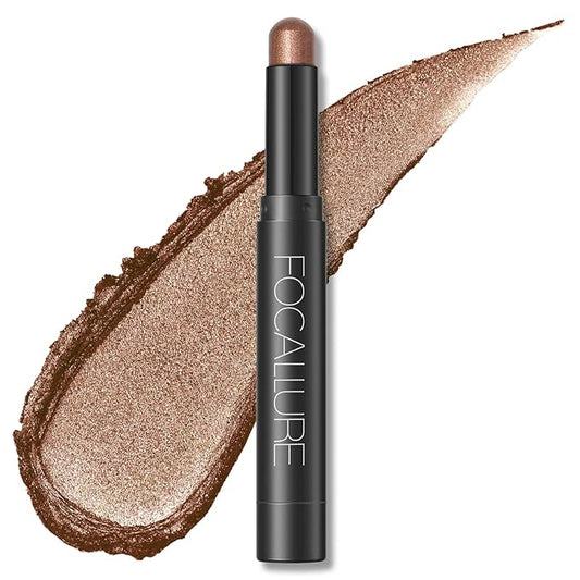 FOCALLURE Shimmer and Matte Cream Eyeshadow Stick,Smooth Brilliant Eye Brightener Pencil for Women,Long Lasting Waterproof Eye Shadow and Liners Makeup,COPPER