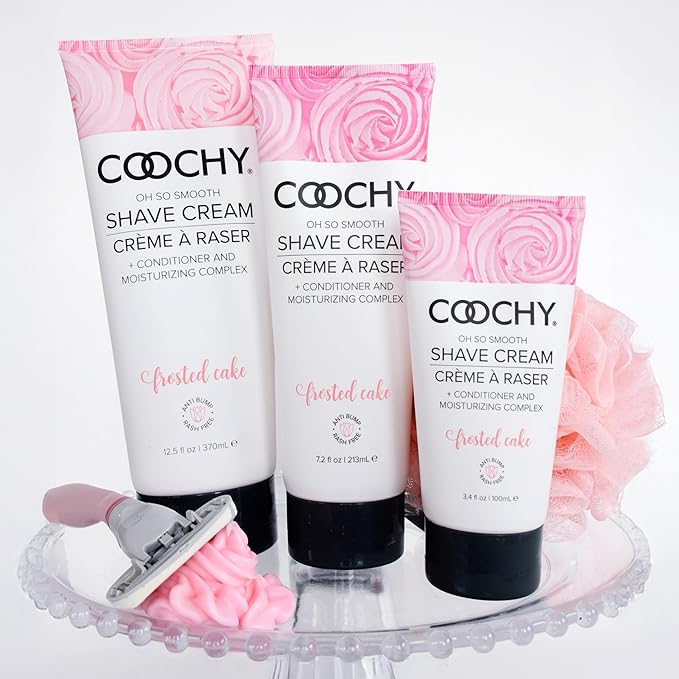 Coochy Shave Cream - Moisturizing Shave Lotion - Gentle Intimate Shaving Cream - For Bikini Area, Underarms, Legs & More - Rash-Free, Hydrating Formula - 32 oz, Frosted Cake