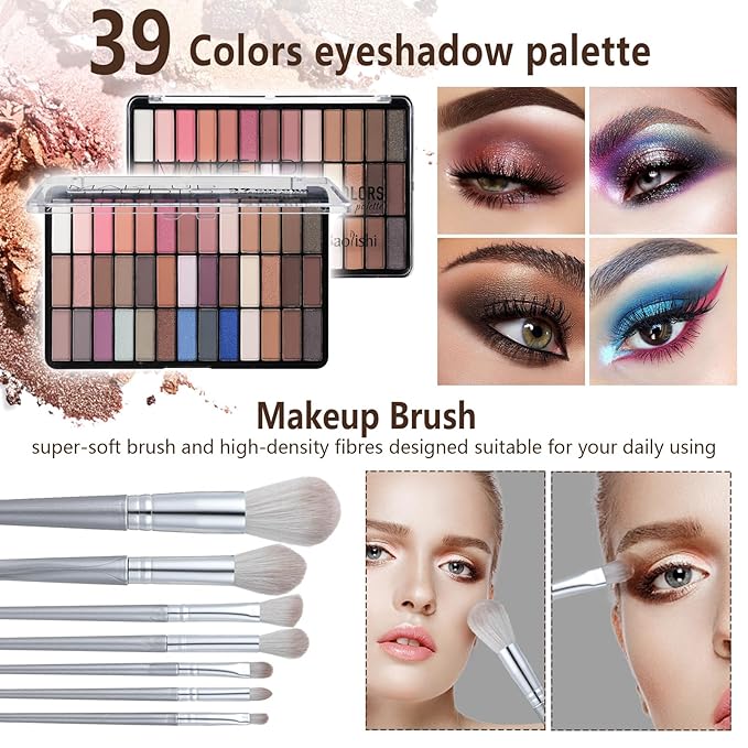 30 Pieces Makeup Kit for Women Full Kit, TooAemiS Professional Makeup Kit for Teens or Adult, All in One Makeup Sets Include Eyeshadow Palette Lipstick Concealer Foundation Mascara Loose Powder Etc