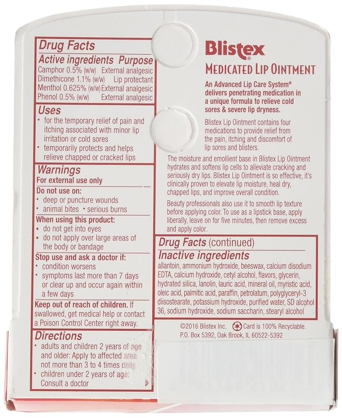 Blistex Medicated Lip Ointment 0.21 oz (Pack of 6)