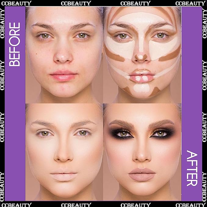 CCbeauty 2-IN-1 Matte Contour Stick Makeup,Cream Dual Highlighter Bronzer Stick, Highlighting & Contouring Kit, Highlight Concealer Sticks for Face Shaping, Long Lasting & Waterproof