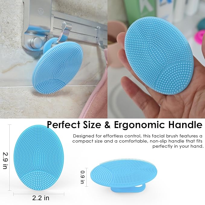 6 Pack INNERNEED Silicone Face Scrubber for Deep Cleansing and Exfoliation – Soft Facial Cleansing Brush, Gentle for All Skin Types, Blackhead & Acne Pore Care
