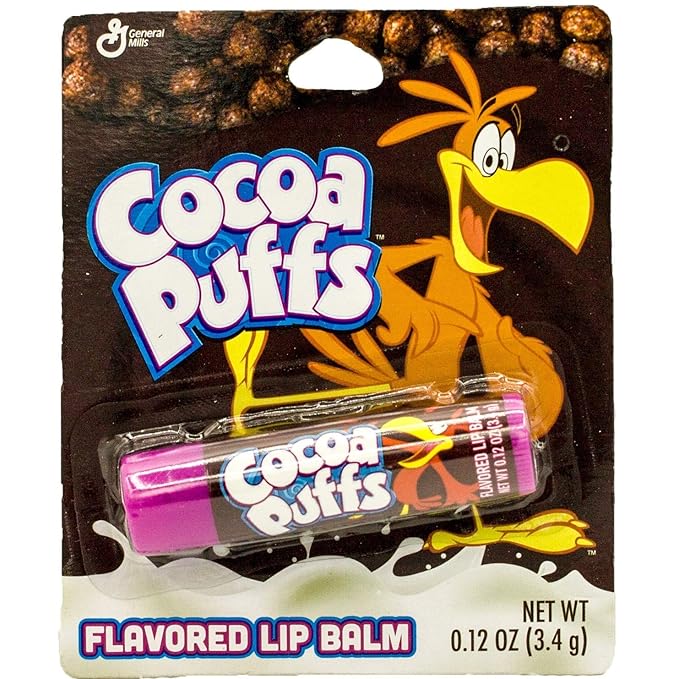 Cereal Flavored Lip Balm Set (5 Pack) Cocoa Puffs, Lucky Charms, Honey Nut Cheerios, Cinnamon Toast Crunch, and Trix