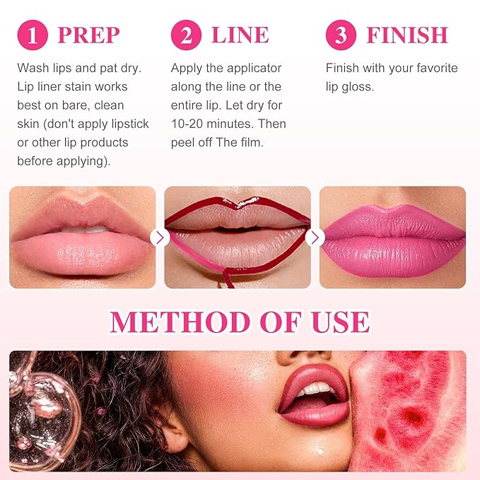 Lip Stain - Lip Stain Peel Off Long-Lasting with Matte Finish Waterproof & Transfer-Proof, Lip Liner Moisturizing & Nourishing Non-Stick Cup Highly Pigmented Color Lip Tint (01 Berry)
