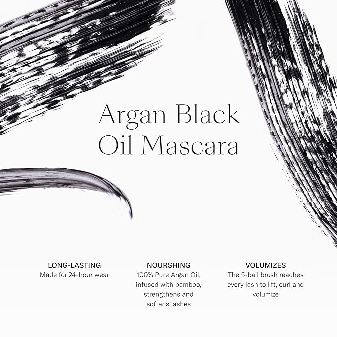 Josie Maran Eye Love Lip Gloss & Mascara Makeup Kit - Plumping Lip Gloss Infused with Argan Oil, Hyaluronic Acid and Sheer, Radiant Color + Argan Black Oil Lengthening Mascara (2 Piece Set)