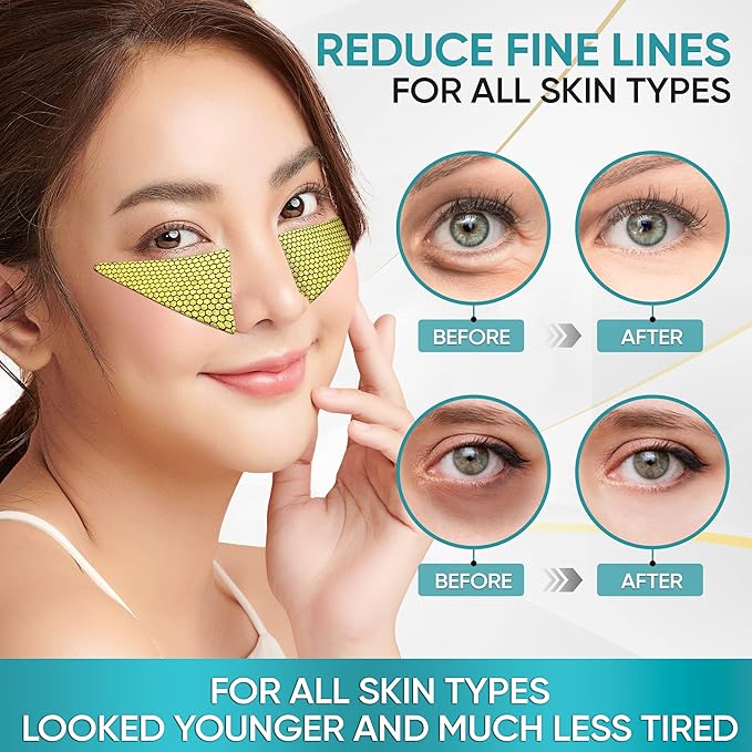 M MARAMIRA Under Eye Mask Dark Circles and Puffiness, Hydrating Eye Patches for Puffy Eyes to Brighten & Moisture, Reducing Fine-Lines & Dark Circles, Eye Pads for Authentic Beauty (28 Pads-Gold)