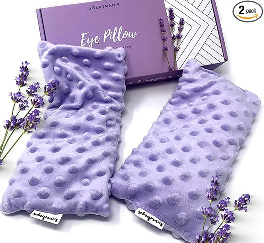Lavender Eye Pillow Gifts for Women- Heated Eye Mask for Dry Eyes- Hot Eye Compress- Weighted Eye Mask for Sleeping, Yoga, Relaxation - Birthday Gifts for Mom