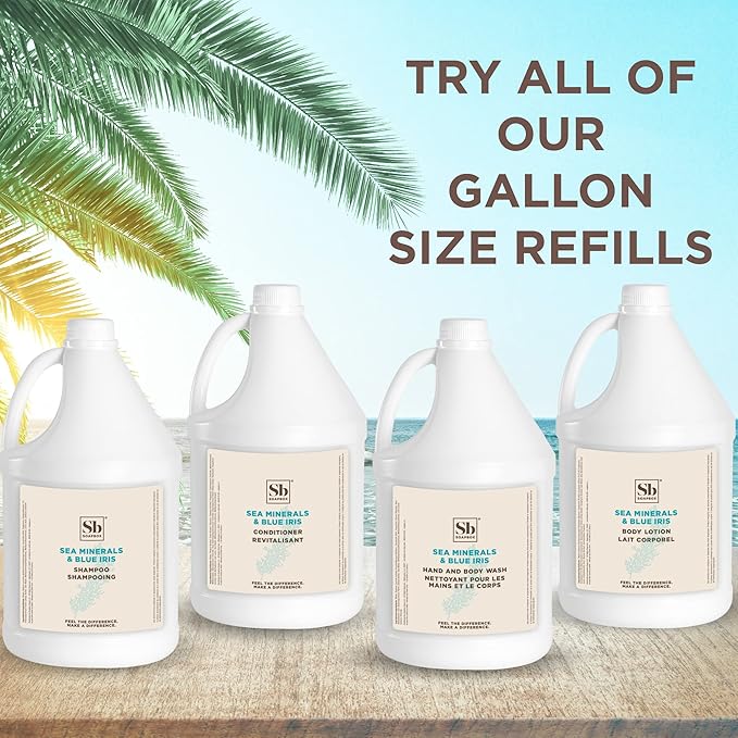 Soapbox Body Lotion, Sea Minerals & Blue Iris Moisturizing Body Cream, Vegan, Natural & Cruelty Free Hydrating Hand Lotion Refill for Dry Skin - Gallon Size for Home & Professional