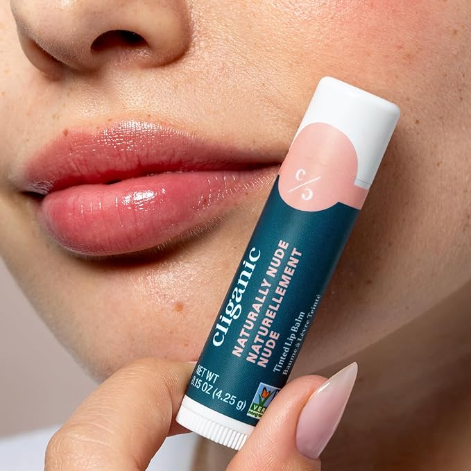 Cliganic Tinted Lip Balm - Non-GMO, 4 Colors - Enriched with Vitamin E, Cruelty Free (Packaging May Vary)