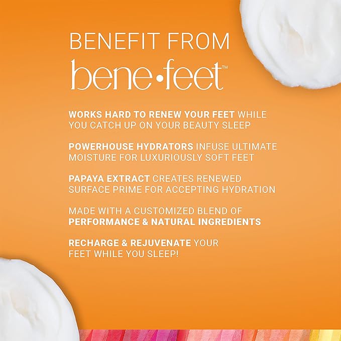 Benefeet Sweet Dreams Overnight Foot Repair - Night Cream for Detox, Moisturize & Soften Dry Cracked Skin, With Apple Cider Vinegar, Turmeric & Borage Oil, 4oz