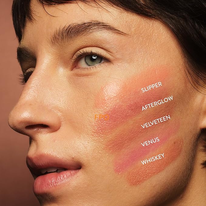 goop Beauty Cream Blush | Sheer Pop of Color for Lips & Cheeks | Vitamin C, Vitamin E, & Safflower Oil | Natural Makeup for Glowing Skin | Paraben & Silicone Free | 0.5 oz | Afterglow - Soft Berry