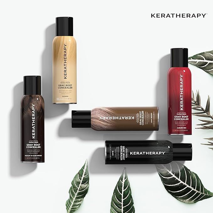 Keratherapy Keratin Infused Perfect Match Gray Root Concealer Spray, Blonde, 3 oz, 118 ml - Root Cover Up Spray to Hide Gray Roots - Keratin Therapy Hair Darkening & Temporary Scalp Concealer