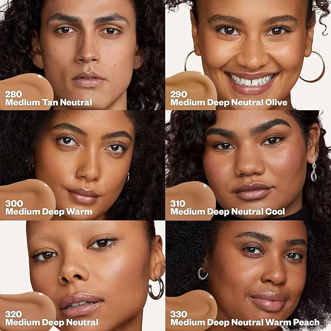 Kosas Revealer Skin-Improving Foundation with SPF 25 Protection - Hydrate, Brighten, Soothe, Plump, Protect Skin - Smoothing Texture, Natural Finish and Clean Formula - Medium Deep Warm 300