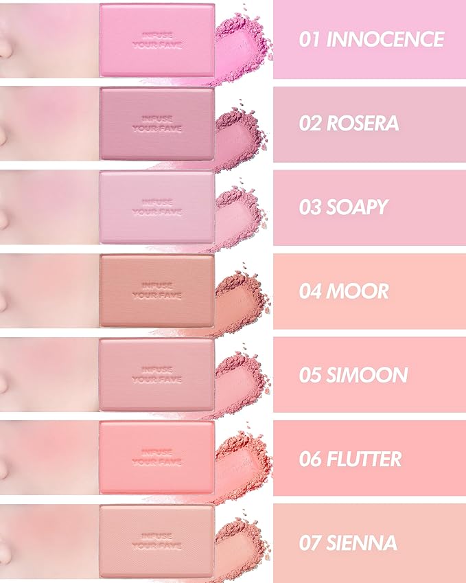 HOLIKA HOLIKA Infusing Blush with Brush - Lightweight, Smooth, Blendable Cheek Blusher, Sebum-Control, Natural Pore Coverage, Built-In Brush, Long-Lasting Pigment for Romantic Mood (07 SIENNA)