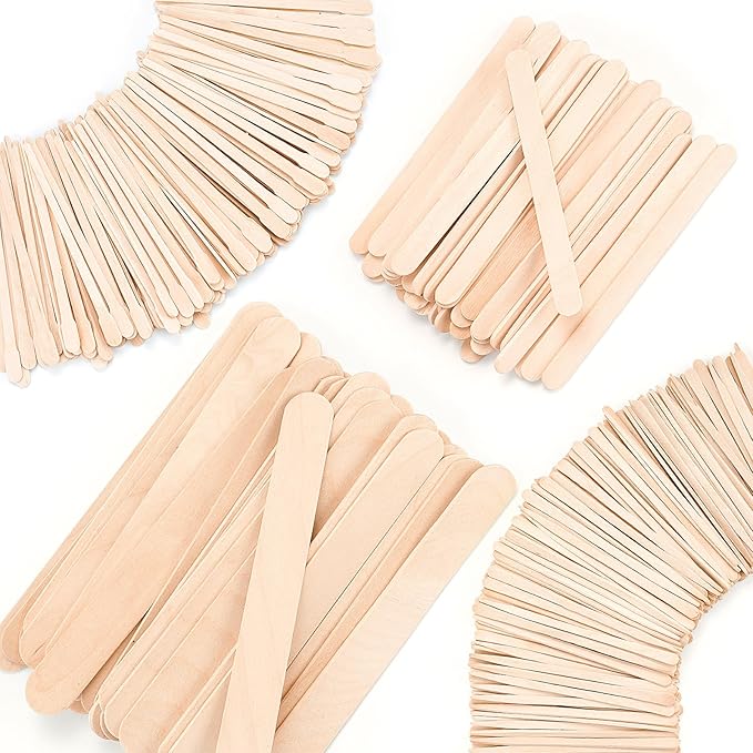 4 Style 500 Pcs Waxing Sticks Assorted Wax Applicator Sticks For Body Legs Face With Small Medium Large Sizes Wood Popsicle Sticks For Waxing Or Wood Craft Sticks