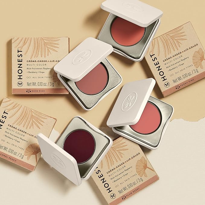 Honest Beauty 2-in-1 Creme Cheek Blush + Lip Color | EWG Verified, Vegan + Cruelty Free | Plum Berry, .1 oz