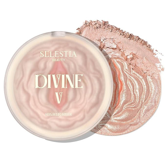 Highlighter Makeup Powder Divine V - Highlighter Powder for Radiant Glow - Face Highlighter for All Skin Tones - Easy-to-Apply Powder Highlighter, 0.53 Oz