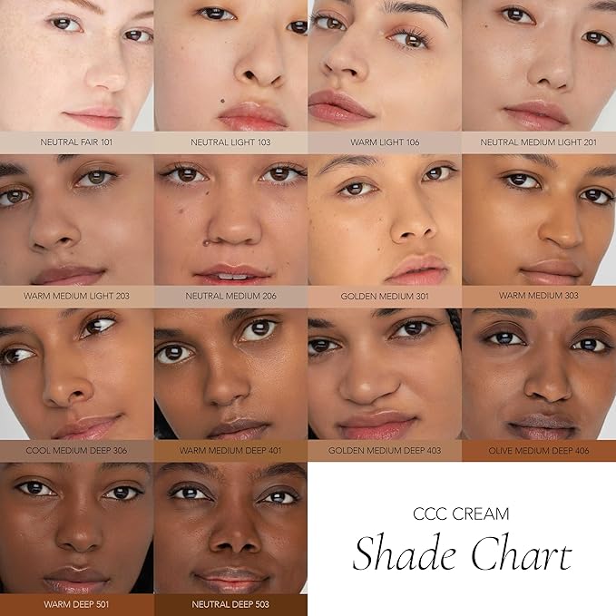 CLE Cosmetics CCC Cream (Warm Medium 303 / SPF 50) - Color Correcting Hybrid CC Cream with Sunscreen - Lightweight, Hydrating, Light to Medium Coverage Foundation - 1 fl oz