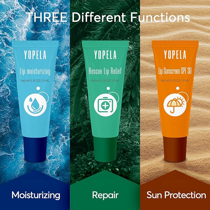 Lip Sunscreen Moisturizing and Repair Package SPF 30 - Summer Long Lasting Moisturized, Smooth and Repaired Lips - 3 Flavors (Pack of 9: 3 moisturizing+ 3 repairing+ 3 SPF) Mother's Day Gifts