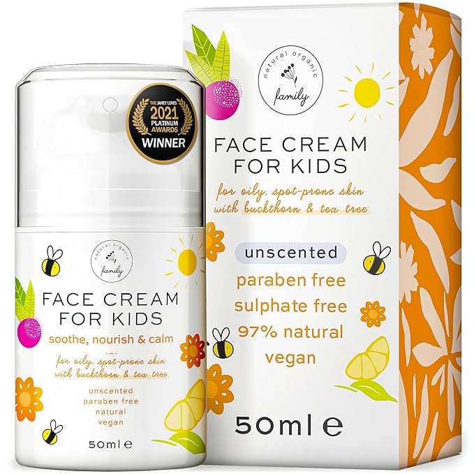 Award-Winning Kids Face Cream - Gentle & Calming Moisturizer with Natural Ingredients for Sensitive & All Skin Types - Fragrance-Free